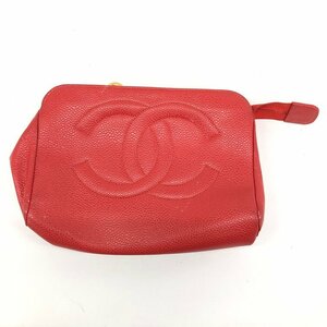 CHANEL　シャネル　キャビアスキン　ポーチ　5035727　【CCAL7085】