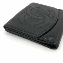 CHANEL シャネル 財布 黒 レザー ココマーク【CCAM3086】_画像3