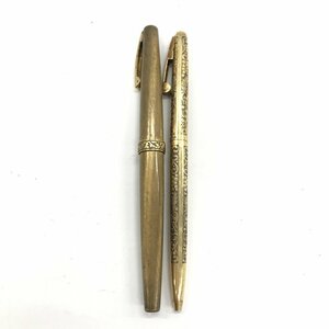 SHEAFFER シェーファー　万年筆 ペン先14K 金色/ボールペン ノック式 12K G.F. 金色　計2点　おまとめ【CCAN0035】