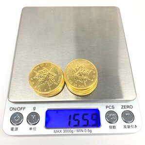 K24IG カナダ メイプルリーフ金貨 1/2oz 10点 おまとめ 総重量155.9ｇ【CCAN6052】の画像9