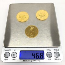 K24IG　カナダ　メイプルリーフ金貨　1/2oz　1986　3枚まとめ　総重量46.8g【CCAL7054】_画像10