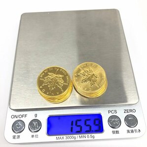 K24IG カナダ メイプルリーフ金貨 1/2oz 10点 おまとめ 総重量155.9ｇ【CCAN6051】の画像9