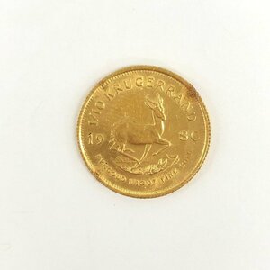 K22 南アフリカ クルーガーランド金貨 1/10oz 総重量3.3ｇ【CCAN6070】