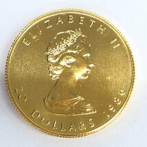 K24IG　カナダ　メイプルリーフ金貨　1/2oz　1986　3枚まとめ　総重量46.8g【CCAL7054】_画像3
