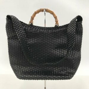 GUCCI グッチ ショルダーバッグ 黒 バンブーライン レザー 001 2122 1848【CCAQ4015】