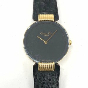Diorクリスチャンディオール 腕時計 バギラ QZ SS×GP 46 153-3 438836 黒文字盤【CCAT4008】の画像1
