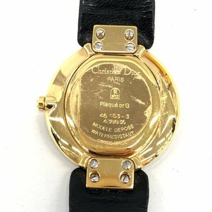 Diorクリスチャンディオール 腕時計 バギラ QZ SS×GP 46 153-3 438836 黒文字盤【CCAT4008】の画像5