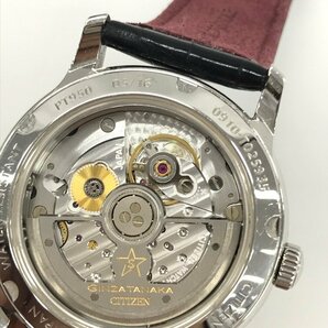 CITIZEN× GINZATANAKA シチズン 腕時計 PT950/革 NA0010-04Ａ 0910-T025935 自動巻き 稼働品 箱付き【CCAV6043】の画像6