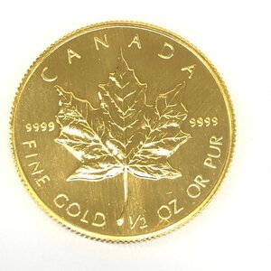 K24IG　カナダ　メイプルリーフ金貨　1/2oz　1988　総重量15.5g【CCAR7054】