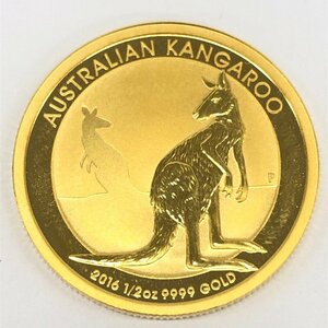 K24IG　オーストラリア　カンガルー金貨　1/2oz　2016　総重量15.6g【CCAS0007】