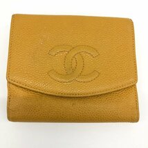 CHANEL シャネル 二つ折り財布 ココマーク キャビアスキン シール 6552686　【CCAU7048】_画像1