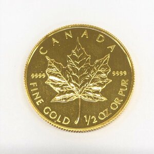 K24IG　カナダ　メイプルリーフ金貨　1/2oz　1993　総重量15.6g【CCAR6004】