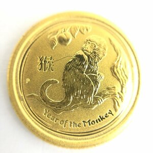 K24IG　オーストラリア　干支金貨　猿　2016　1/20oz　総重量1.5g【CCAR8004】