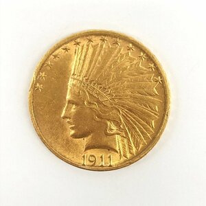 K21.6　アメリカ　インディアン金貨　10ドル　1911　総重量16.7g【CCAR6026】