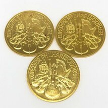 K24IG　メイプルリーフ金貨　ウィーン金貨　1oz　1/2oz　4枚まとめ　総重量109.0g【CCAR6053】_画像2