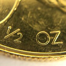K24IG カナダ メイプルリーフ金貨 1/2oz 総重量15.8ｇ【CCAT0008】_画像5