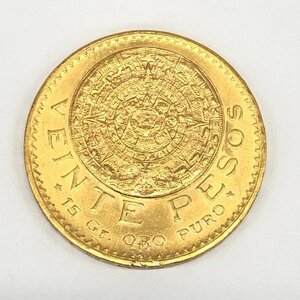 K21.6　金貨幣　メキシコ　アステカ金貨　20ペソ　重量16.6g【CCAY7040】