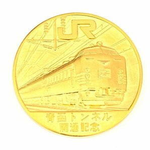 純金 1000刻印 青函トンネル開通記念金コイン 20.0g【CCAZ7024】の画像1