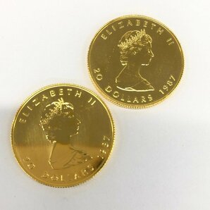 K24 金貨幣 カナダ メイプルリーフ金貨 20ドル 5点おまとめ 総重量78.0g【CCAY8001】の画像3
