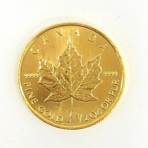 K24 original gold Maple leaf gold coin 1/2 ounce 15.5g[CCAY6034]