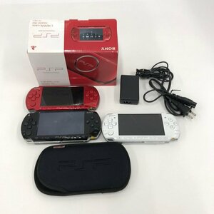 SONY ソニー PSP 本体 PSP-1000 ブラック / PSP-3000 レッド ホワイト 3点まとめ 充電器付き ジャンク【CCAZ5016】