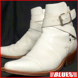  prompt decision *ADAMS BOOTS*25cm leather western boots Adams boots men's 7 E white original leather kau Boy boots real leather belt strap 