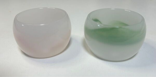 未使用玉瓷カップ 2点セット お茶カップ 、高級感 湯呑み 、 茶器、おしゃれ、可愛い