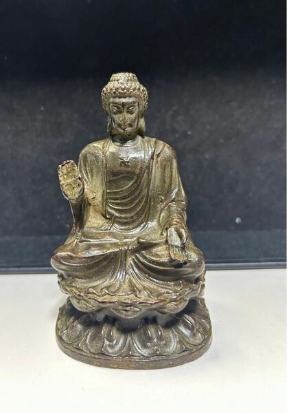 古銅大日如来迦摩尼　細工懐中仏旧家蔵出し、骨董品、美術品、縁起物、お守り 仏教美術 仏像 置物 中国