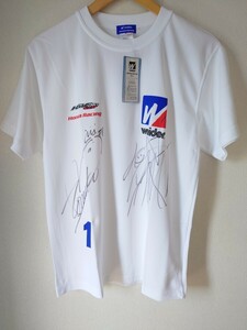 1円〜 レーシングチーム サイン入りTシャツ weiider Honda Racing HSV-010GT ホンダ レーシングドライバー 未使用品 半袖 ドライ Tシャツ