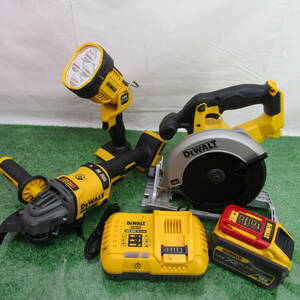 【中古】DEWALT 充電式工具まとめて グラインダ【DCG414】、マルノコ【DCS391】、ライト、充電器、バッテリー 格安出品！！