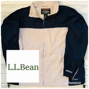 エルエルビーン　L.L.Bean XL ツートーン　ナイロンジャケット　ホワイト×ネイビー