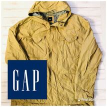 ビッグサイズ　ギャップ　GAP XL 裏シャンブレー　マウンテンパーカー　マンパー　ベージュ_画像1