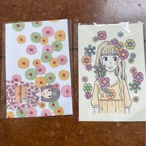 漫画家冬川智子ポストカード2枚 ポストカード