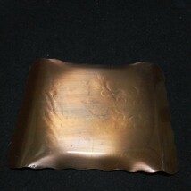 銅食器 銅古美仕上 菓子皿 銘々皿 「梅」 5客揃 金属工芸 約10×13cm アンティーク_画像5