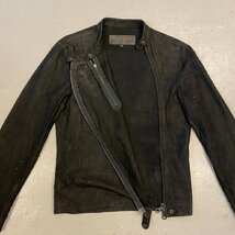 ☆ISAMU KATAYAMA BACKLASH イサムカタヤマ バックラッシュ☆ノーカラー ジップメンズ レザージャケット collarless leather jacket 867-04_画像3