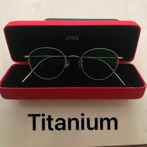 【JINS】 人気モデル　All Titanium メガネ　メンズ　　レディース　【ゴールド】【即日発送】【度入りレンズ】