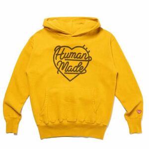 本物 美品 正規品 Human Made ヒューマンメイド Heart Tsuriami Hoodie Yellow ハート ツリアミ フーディー イエロー パーカー フーディ