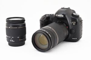  digital single‐lens reflex camera Canon EOS 5D Mark III standard & seeing at distance double lens set /EF 28-80.1:3.5-5.6IV/EF75-300.1:4-5.6II*1131000