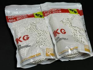 NEW PRECISION バイオ BB弾 0.25g 1KG/4000発入り ×２セット　検索：電動ガン用/ガスガン用/