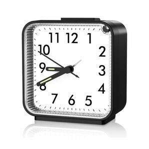 目覚まし時計 シンプル アナログ時計 ブラック