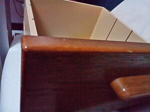 [.... construction place ][ wooden writing desk right under most under step large drawer ] study desk 