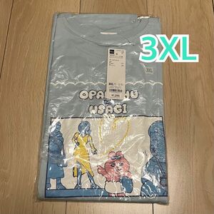 GU おぱんちゅうさぎ　グラフィックTシャツ　3XL ライトブルー　Tシャツ