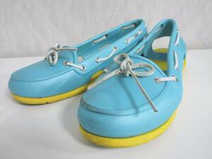 クロックス crocs デッキシューズ 水色 W9 約25cm irmri 北6793