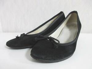 レペット repetto リボン付き パンプス バレエ 黒 ブラック 36 irmri 北6811