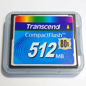 フォーマット済 ケース付 512MB 80x Transcend コンパクトフラッシュ メモリーカード