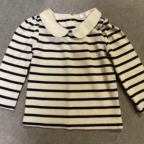 babyGAP 襟付きパフスリーブボーダートップス