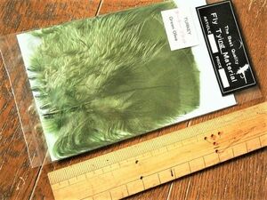 ★フライ製作用マテリアル「ターキー・フラット」Green Olive 10本入