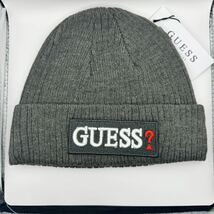 【未使用】GUESS ニットキャップ ビーニー ニット帽 グレー_画像1