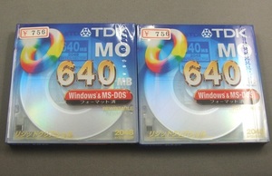 * unopened goods # TDK * MO disk * 640MB 2 sheets * Windows & MS-DOS format settled *