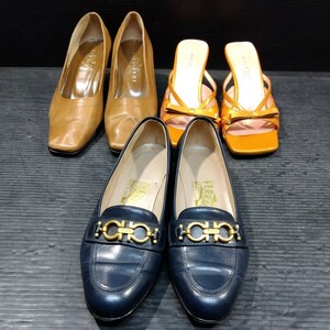 パンプス ミュール まとめて レディース シューズ 靴 FERRAGAMO/DS 33180 122 4 1/2 D TRUSSARDI/TRL 4161 22 BALENCIAGA/35 